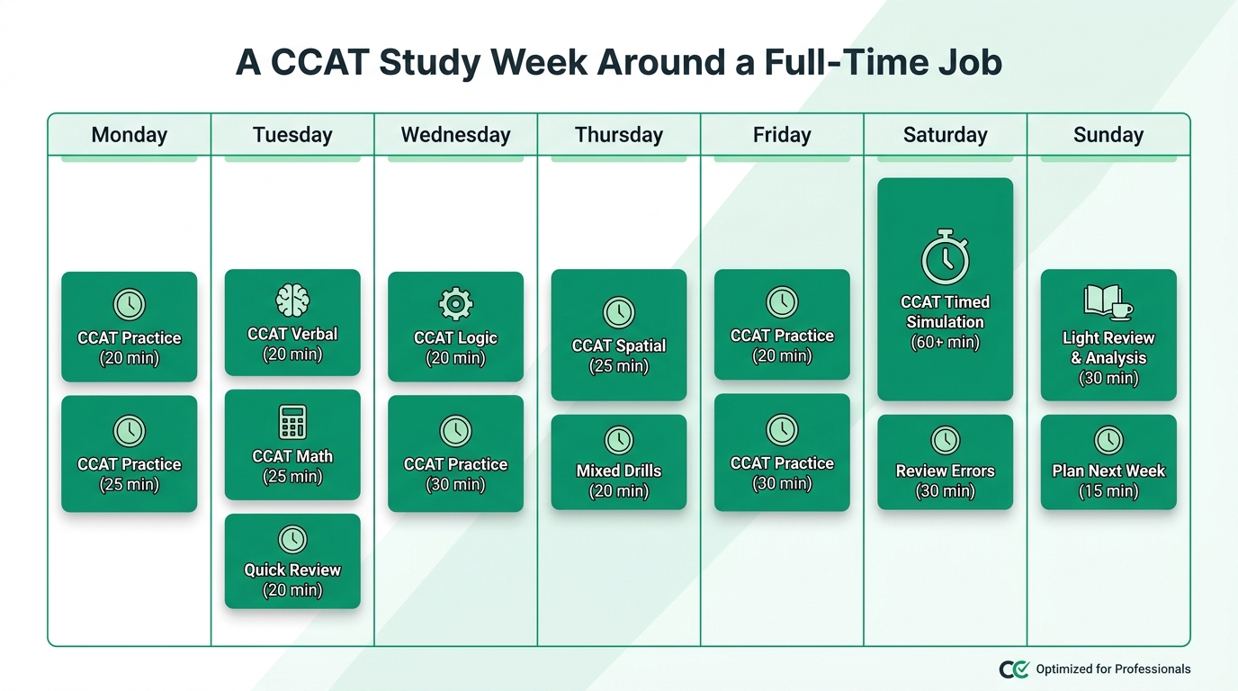 A CCAT study week around a full-time job