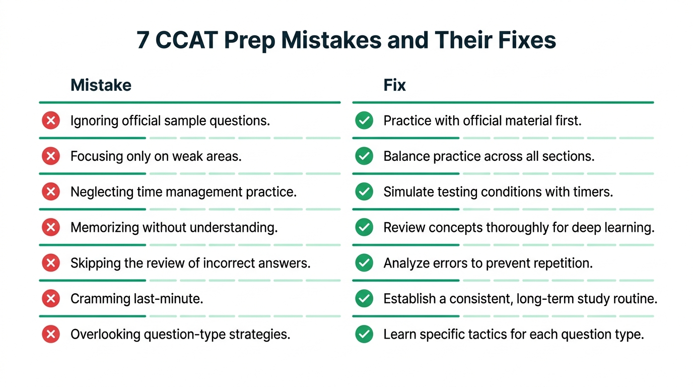 Seven CCAT prep mistakes and their fixes